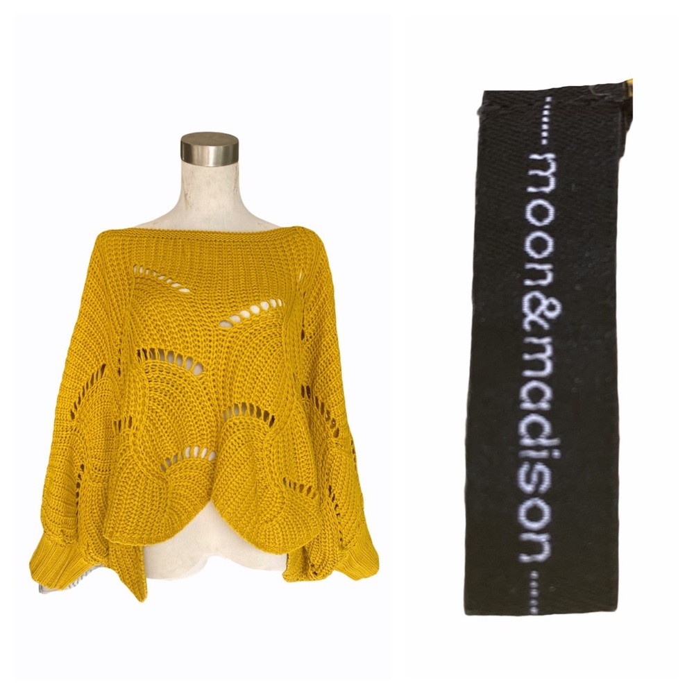 Moon & Madison Mustard Chunky Knit Crop Sweater